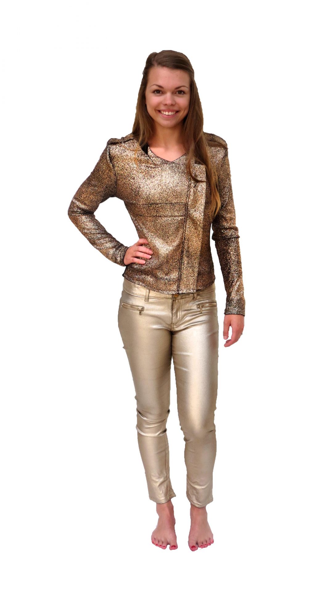 Een hekel hebben aan Waardig Grazen Glitter jasje & broek goud Earth - Ghislaine Dance Company